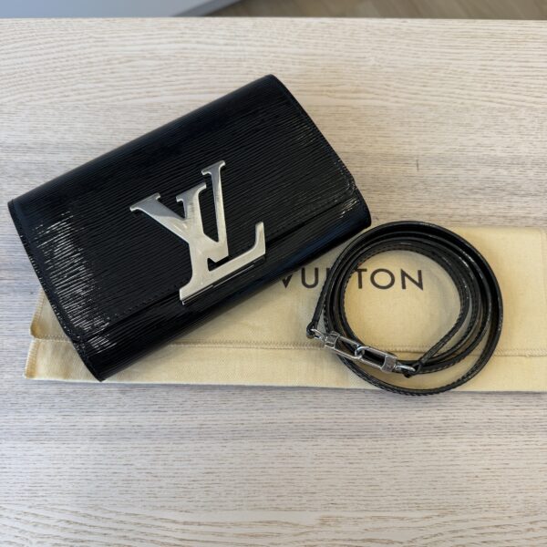 Louis Vuitton Electric Epi Louise Shoulder Bag Leather PM Black