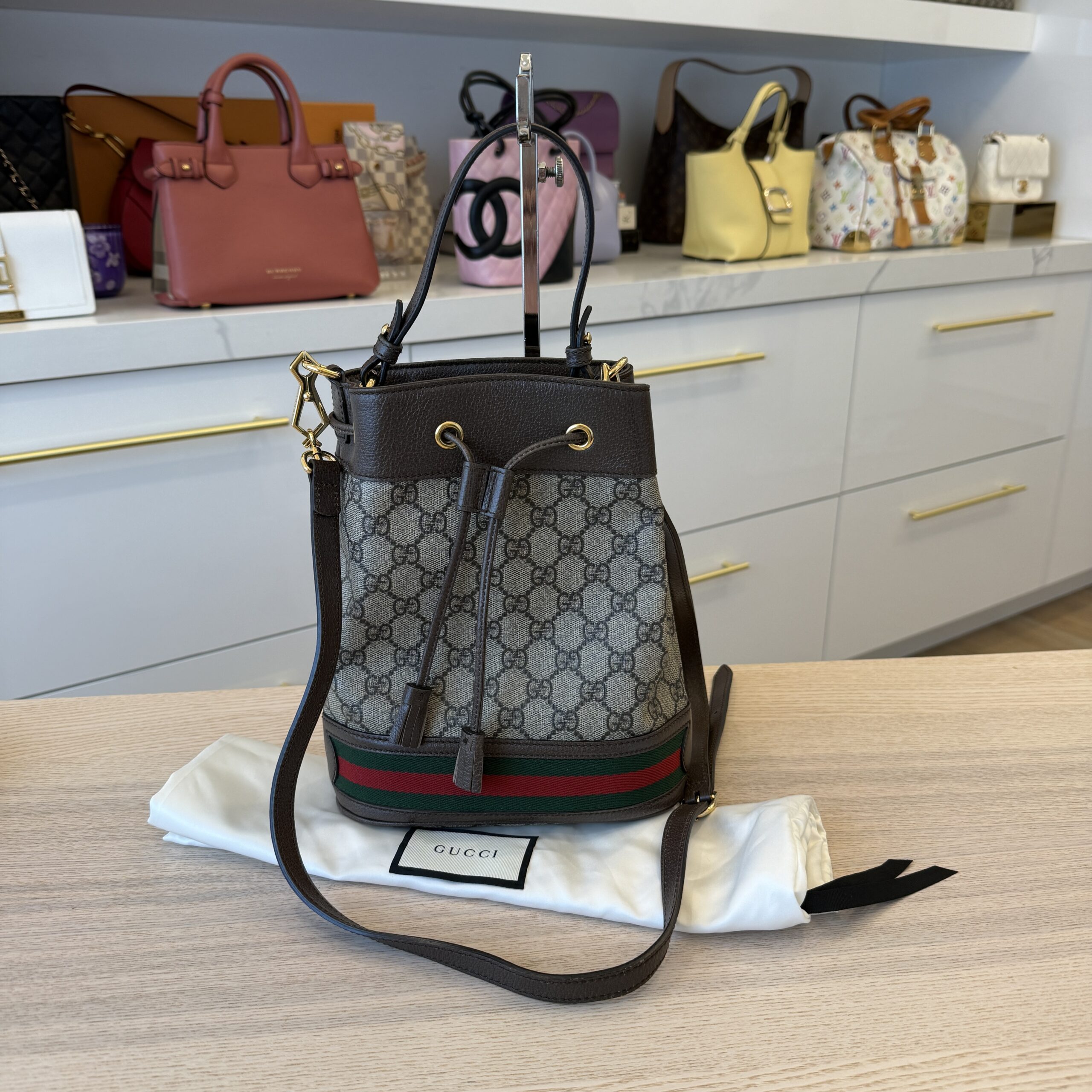Gucci Ophidia Bucket Bag GG Coated Canvas Small