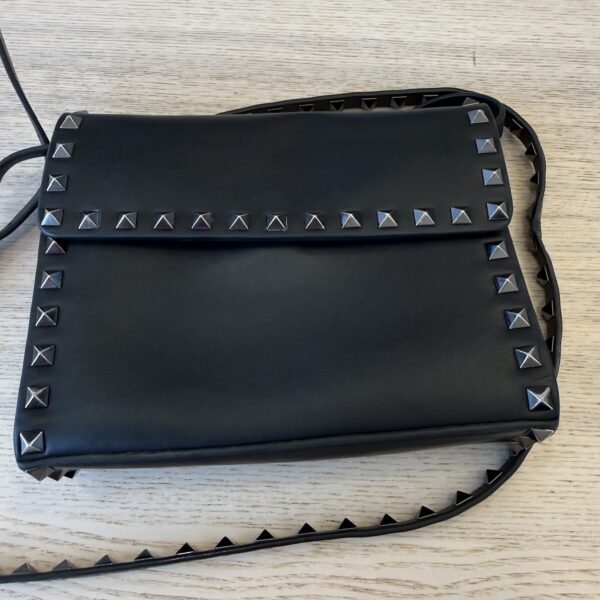 Valentino Black Rockstud Messenger Bag