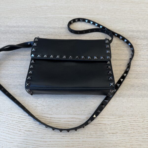 Valentino Black Rockstud Messenger Bag