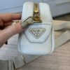 Prada Shoulder Bag Leather White and Gold