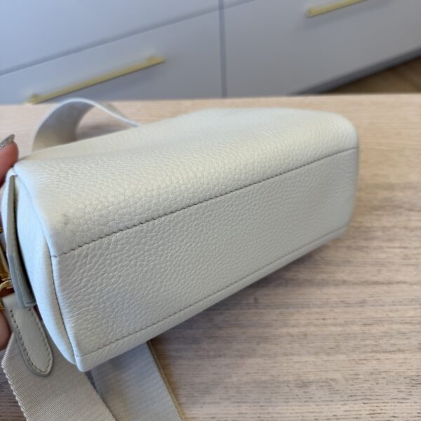 Prada Shoulder Bag Leather White and Gold