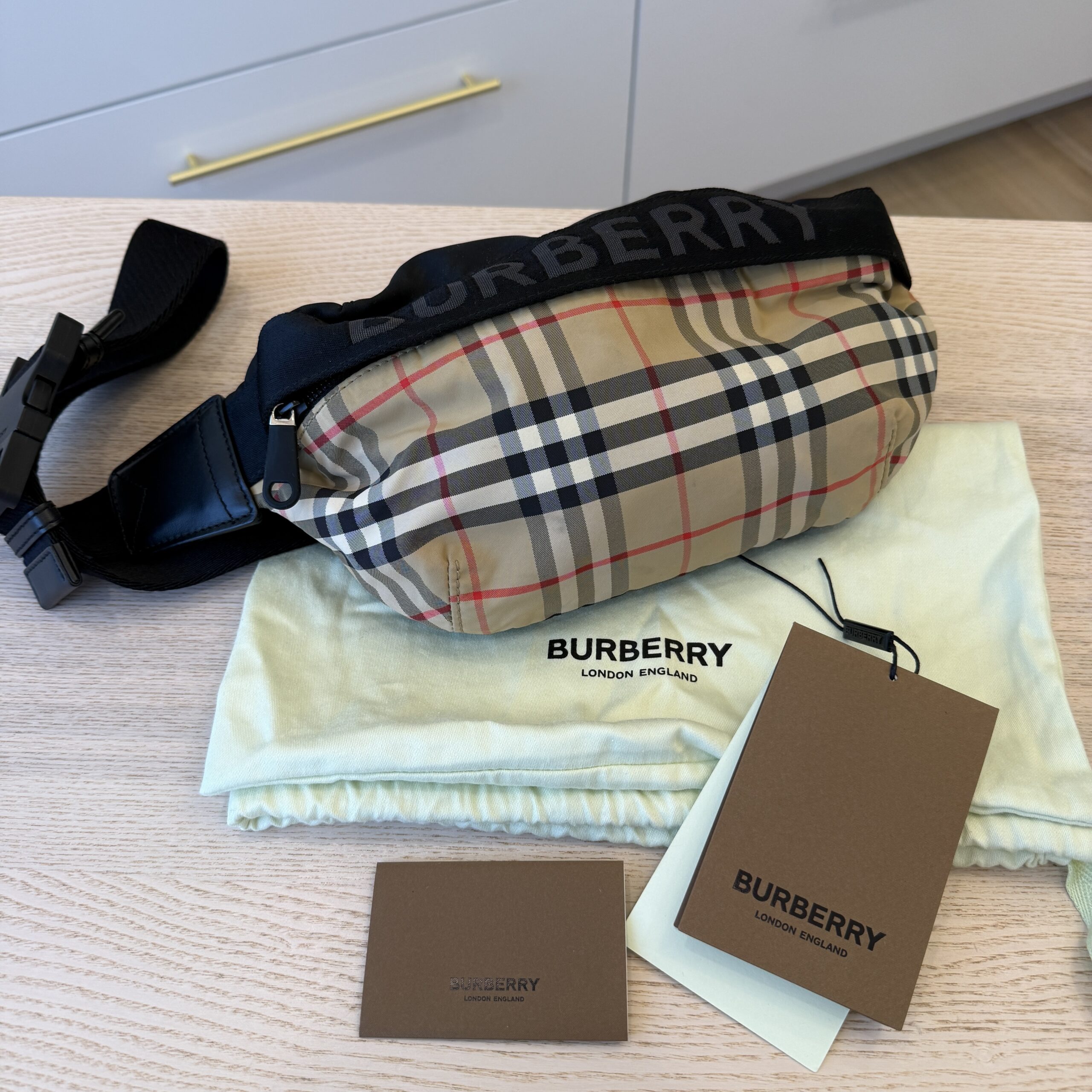 Burberry Haymarket Check Nylon Belt Bag