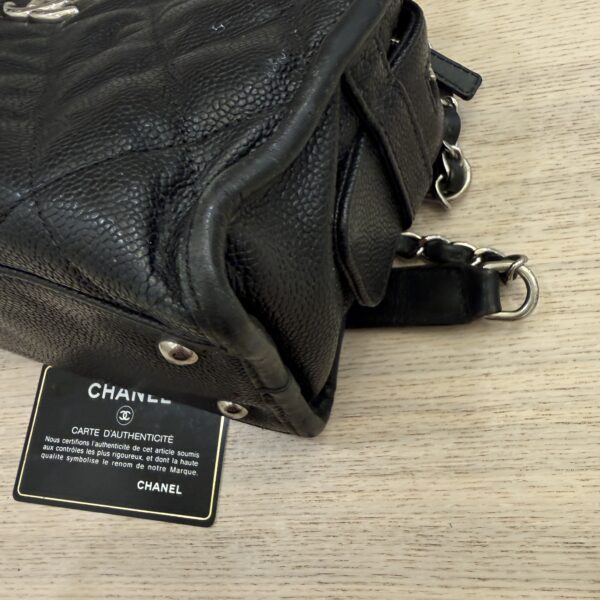Chanel Small French Riviera Tote Black Silver Hardware