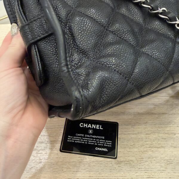 Chanel Small French Riviera Tote Black Silver Hardware