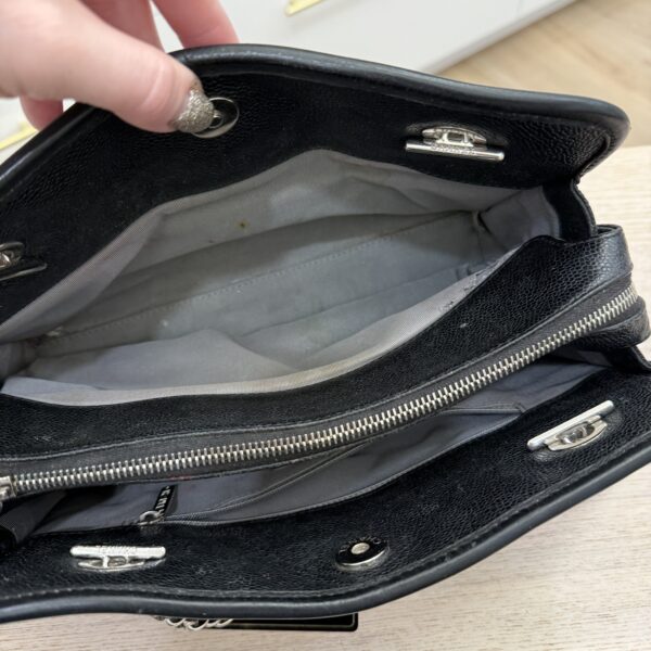 Chanel Small French Riviera Tote Black Silver Hardware