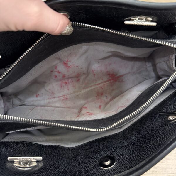 Chanel Small French Riviera Tote Black Silver Hardware