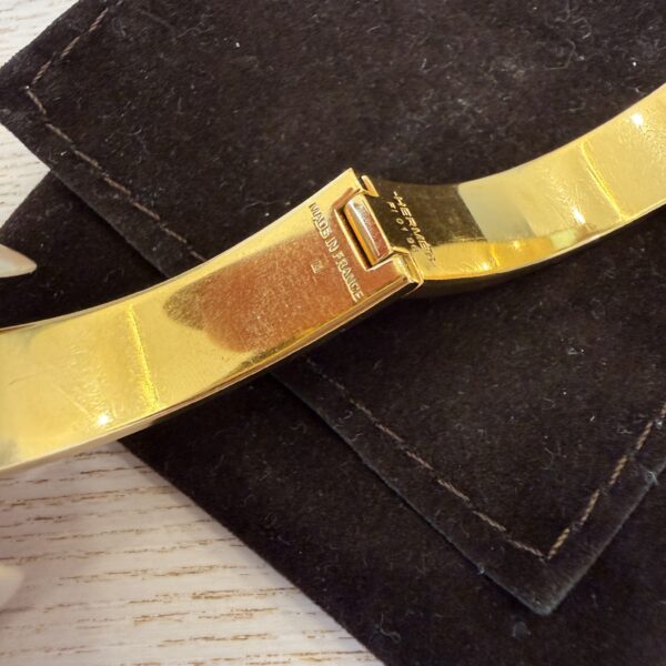 Hermes Enamel Narrow Clic Clac H Bracelet PM White