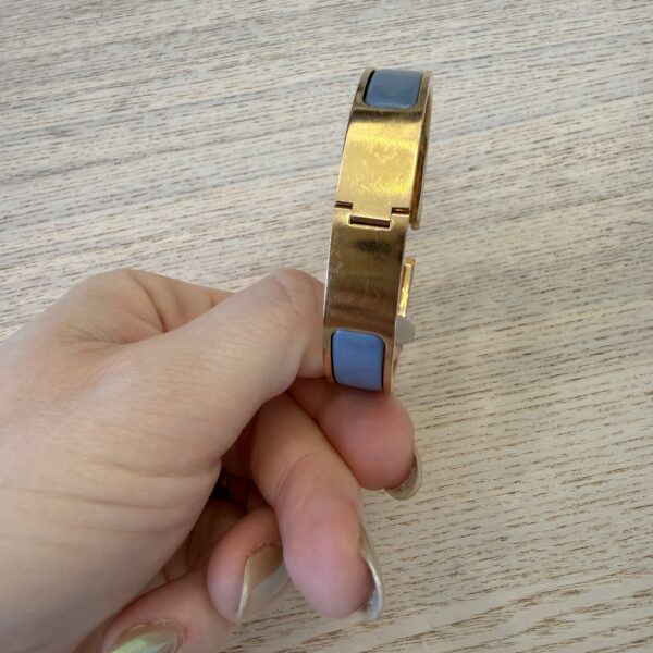 Hermes Enamel Narrow Clic Clac H Bracelet PM Bleu