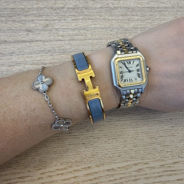 Hermes Enamel Narrow Clic Clac H Bracelet PM Bleu