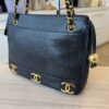 Chanel Caviar Triple CC Shoulder Bag Black 24K Gold Hardware