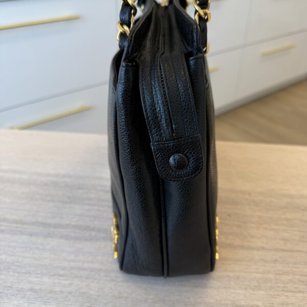 Chanel Caviar Triple CC Shoulder Bag Black 24K Gold Hardware