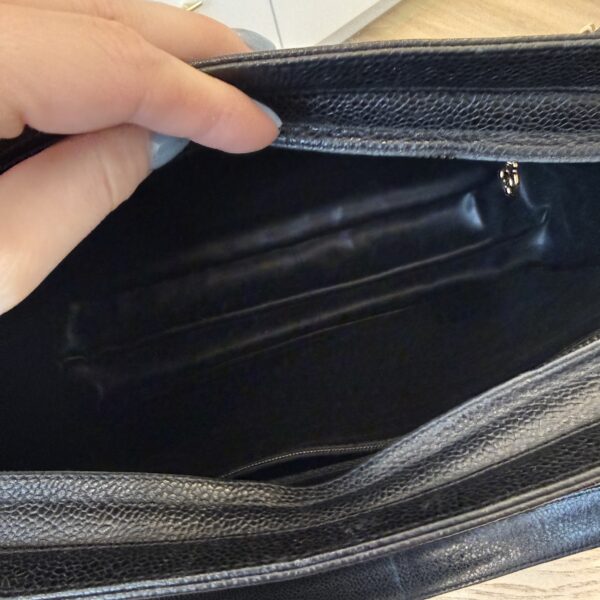 Chanel Caviar Triple CC Shoulder Bag Black 24K Gold Hardware