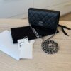 Chanel Caviar Quilted CC Logo Wallet on Chain WOC Black SHW