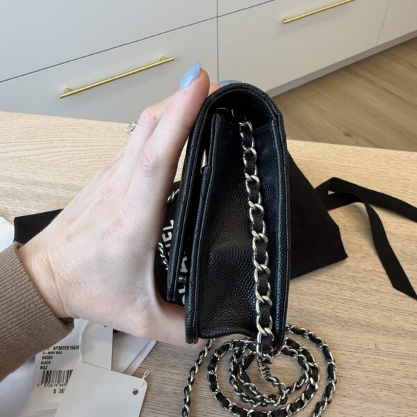 Chanel Caviar Quilted CC Logo Wallet on Chain WOC Black SHW