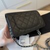 Chanel Caviar Quilted CC Logo Wallet on Chain WOC Black SHW
