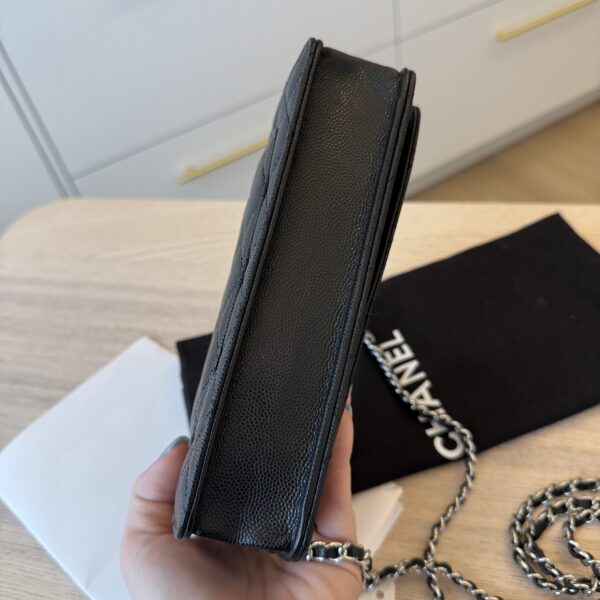 Chanel Caviar Quilted CC Logo Wallet on Chain WOC Black SHW