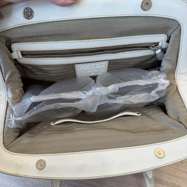 Prada Wicker Tote and Shoulder Bag White