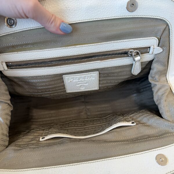 Prada Wicker Tote and Shoulder Bag White