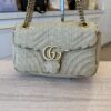 Gucci Natural Raffia And Snakeskin GG Marmont Small Matelasse Shoulder Bag