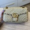 Gucci Natural Raffia And Snakeskin GG Marmont Small Matelasse Shoulder Bag