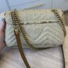 Gucci Natural Raffia And Snakeskin GG Marmont Small Matelasse Shoulder Bag