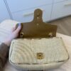 Gucci Natural Raffia And Snakeskin GG Marmont Small Matelasse Shoulder Bag