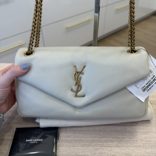 Saint Laurent (YSL) Calypso Shoulder Bag Cream Soft