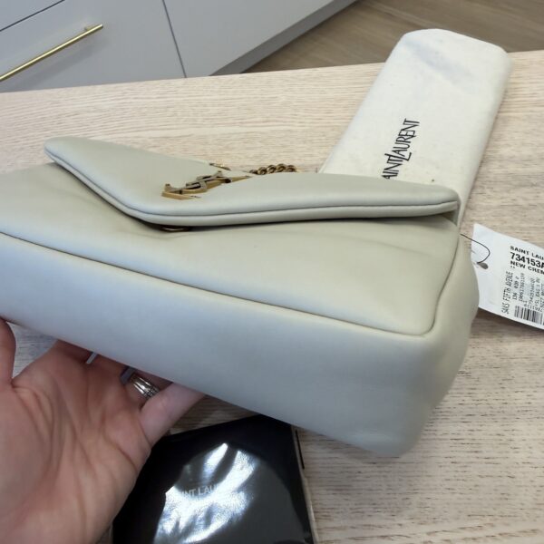 Saint Laurent (YSL) Calypso Shoulder Bag Cream Soft