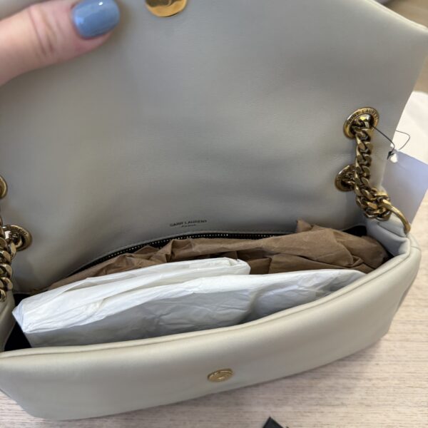 Saint Laurent (YSL) Calypso Shoulder Bag Cream Soft
