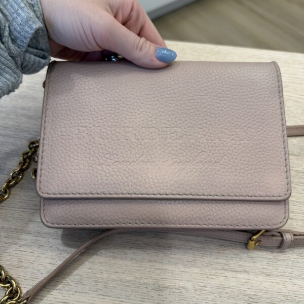 Burberry Embossed Logo Crossbody Wallet on Chain
