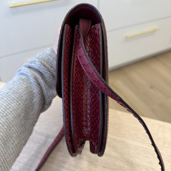 Celine Red/Black Python Medium Classic Box Shoulder Bag