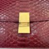 Celine Red/Black Python Medium Classic Box Shoulder Bag