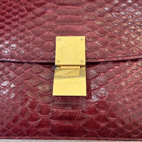 Celine Red/Black Python Medium Classic Box Shoulder Bag
