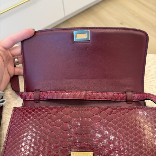 Celine Red/Black Python Medium Classic Box Shoulder Bag
