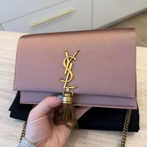 Saint Laurent (YSL) Satin Kate Tassel Wallet On Chain Bag