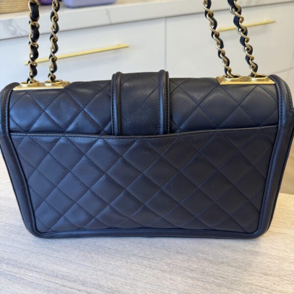 Chanel Leather Medium Elegant CC Flap Bag Navy