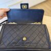Chanel Leather Medium Elegant CC Flap Bag Navy