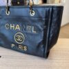 Chanel Aged Calfskin Small Charms Deauville Tote Black