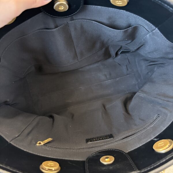 Chanel Aged Calfskin Small Charms Deauville Tote Black