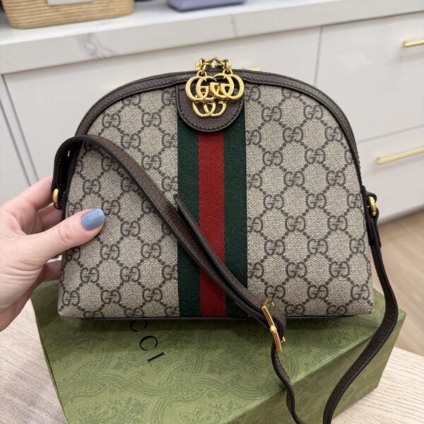 Gucci GG Ophidia Dome Shoulder Bag GG Coated Canvas Small