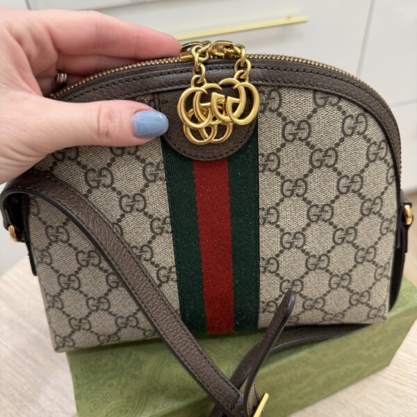 Gucci GG Ophidia Dome Shoulder Bag GG Coated Canvas Small