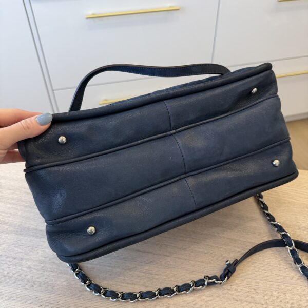 Chanel Iridescent Calfskin Quilted Relax CC Camera Case Navy