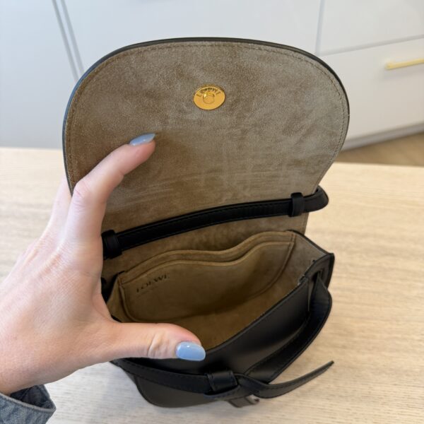 Loewe Mini Gate Dual Bag in Soft Calfskin and Jacquard Black