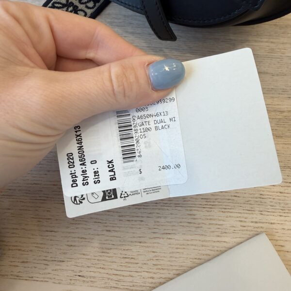 Loewe Mini Gate Dual Bag in Soft Calfskin and Jacquard Black