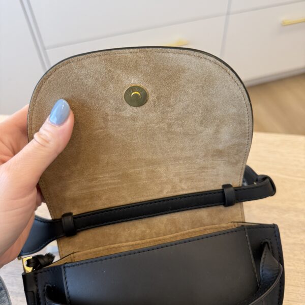 Loewe Mini Gate Dual Bag in Soft Calfskin and Jacquard Black