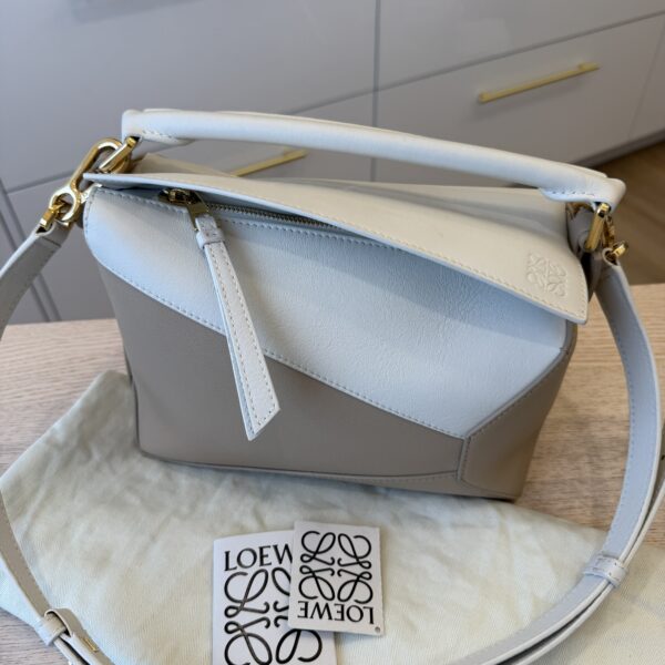 Loewe Puzzle Edge Small Top-Handle Bag in Tricolor Leather