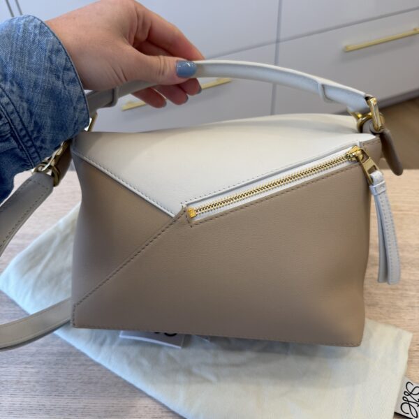 Loewe Puzzle Edge Small Top-Handle Bag in Tricolor Leather