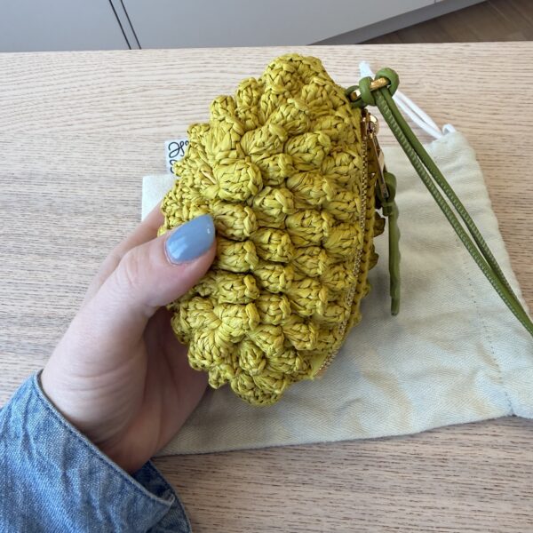 Loewe x Paula's Ibiza 4FA Lemon Raffia Coin Case