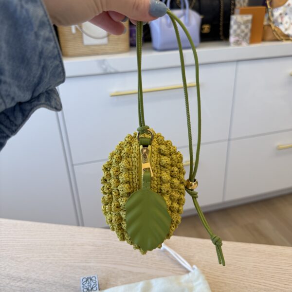 Loewe x Paula's Ibiza 4FA Lemon Raffia Coin Case